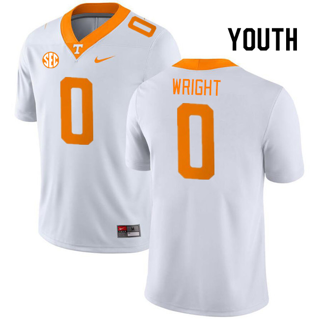 Youth #0 Jaylen Wright Tennessee Volunteers College Football Jerseys Stitched Sale-White